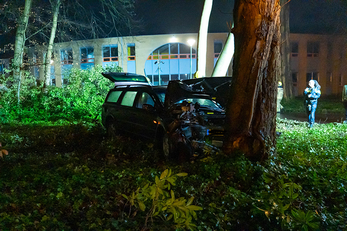 Auto tegen boom Ermelo