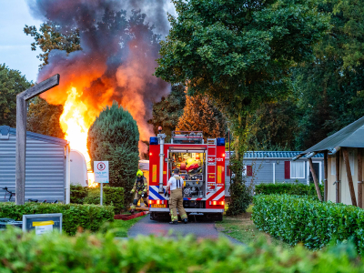 Uitslaande brand in caravan Harderwijk 