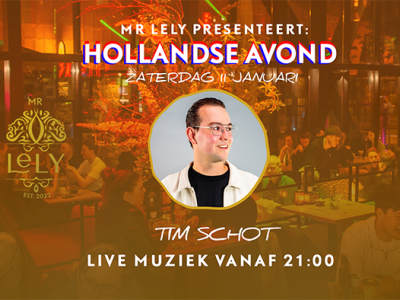 Live muziek met Tim Schot bij Mr Lely