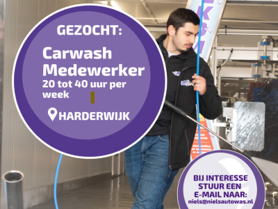 Niels Autowas Harderwijk is op zoek naar een carwash medewerker